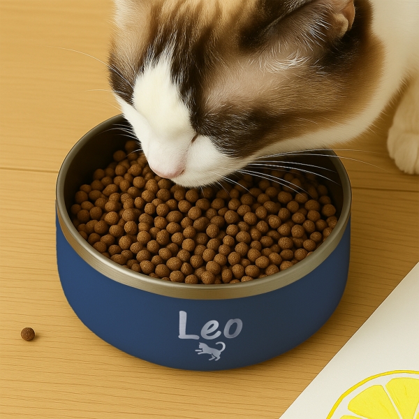 Petite Gamelle personnalisée - Modèle gravée - bleu - KDO MAGIC - animaux de compagnie