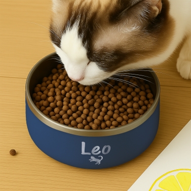 Petite Gamelle personnalisée - Modèle gravée - bleu - KDO MAGIC - animaux de compagnie