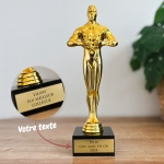 Trophée statuette dorée personnalisée