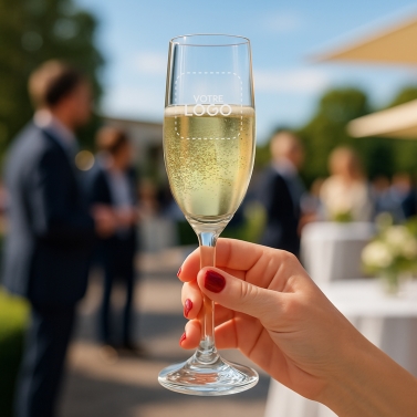 Coupe de champagne à personnaliser avec votre logo