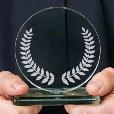 Trophée en verre personnalisé - Petit modèle - Top 1