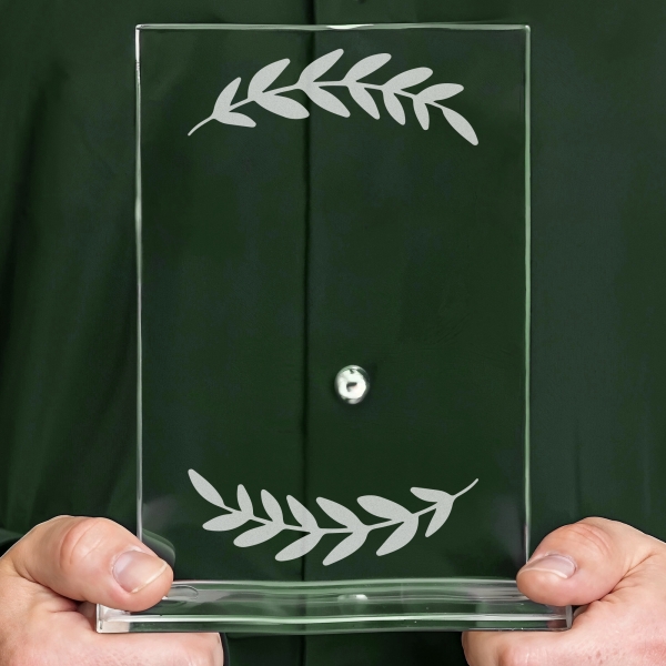 Trophée en verre personnalisé - Modèle rectangulaire - Top 1