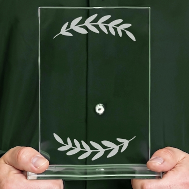 Trophée en verre personnalisé - Modèle rectangulaire - Top 1