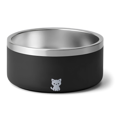 Gamelle personnalisée - Modèle gravée - Noir - KDO MAGIC - animaux de compagnie