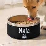 Gamelle personnalisée - Modèle gravée - Noir - KDO MAGIC - animaux de compagnie