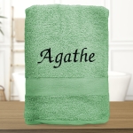 Serviette de bain vert d'eau personnalisée - 450gr/m²