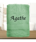 Serviette de bain vert d'eau personnalisée - 450gr/m²