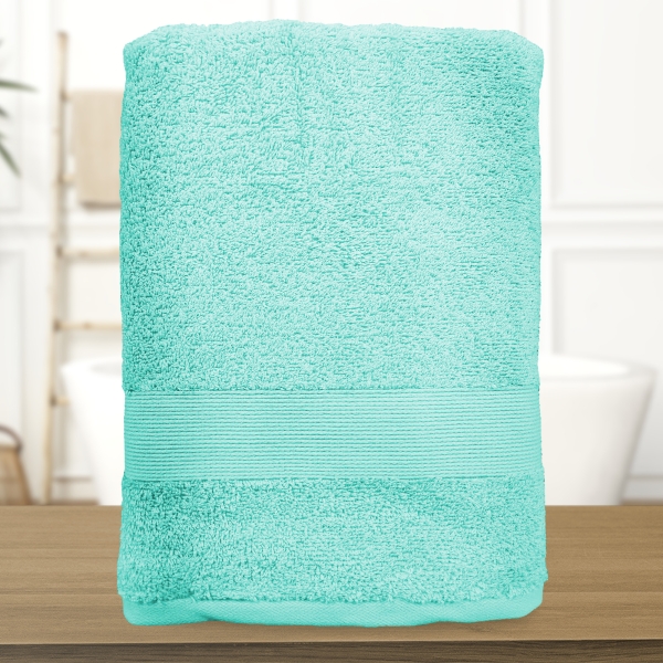 Serviette de bain bleu ciel personnalisée - 450gr/m²