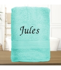 Serviette de bain bleu ciel personnalisée - 450gr/m²