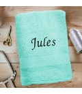 Serviette de bain bleu ciel personnalisée - 450gr/m²