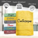 Serviette de bain jaune personnalisée - 450gr/m²
