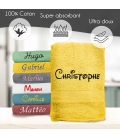 Serviette de bain jaune personnalisée - 450gr/m²