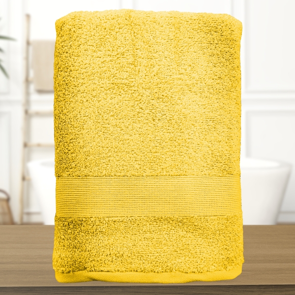 Serviette de bain jaune personnalisée - 450gr/m²