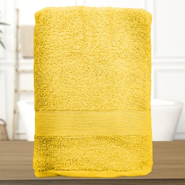 Serviette de bain jaune personnalisée - 450gr/m²