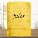 Serviette de bain jaune personnalisée - 450gr/m²