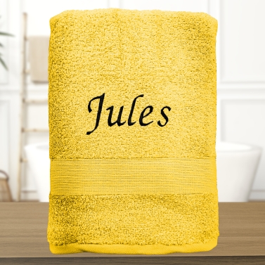 Serviette de bain jaune personnalisée - 450gr/m²