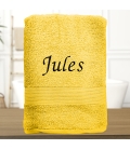 Serviette de bain jaune personnalisée - 450gr/m²