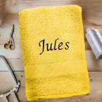 Serviette de bain jaune personnalisée - 450gr/m²
