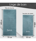 Serviette de bain Bleu Orage personnalisée - 450gr/m²