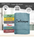 Serviette de bain Bleu Orage personnalisée - 450gr/m²