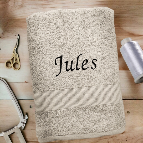 Serviette de bain taupe personnalisée - 450gr/m²