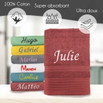 Serviette de bain marsala personnalisée - 450gr/m²