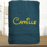 Serviette de bain bleu nuit personnalisée - 450gr/m²