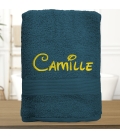 Serviette de bain bleu nuit personnalisée - 450gr/m²