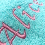 Serviette de bain bleu ciel personnalisée - 450gr/m²