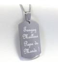Collier grande plaque avec texte personnalisé