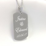 Collier grande plaque avec texte personnalisé