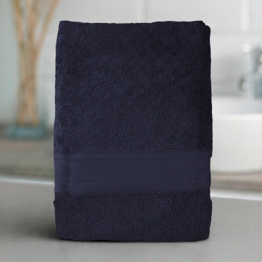 Serviette Bleu nuit luxe personnalisée - 550gr/m²