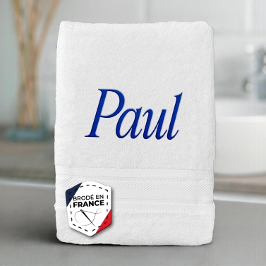 Serviette blanche luxe personnalisée - 550gr/m²