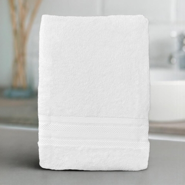 Serviette blanche luxe personnalisée - 550gr/m²