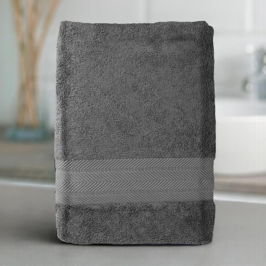 Serviette anthracite luxe personnalisée - 550gr/m²