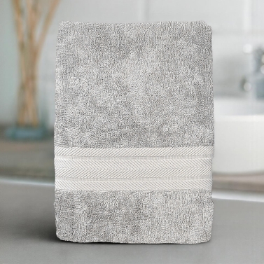Serviette gris perle luxe personnalisée - 550gr/m²