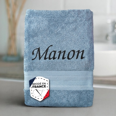 Serviette cobalt luxe personnalisée - 550gr/m²
