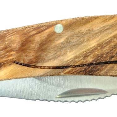 Couteau champignon en bois gravé avec votre prénom - couleur marron