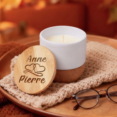 Grande Bougie modèle Saint Valentin personnalisée