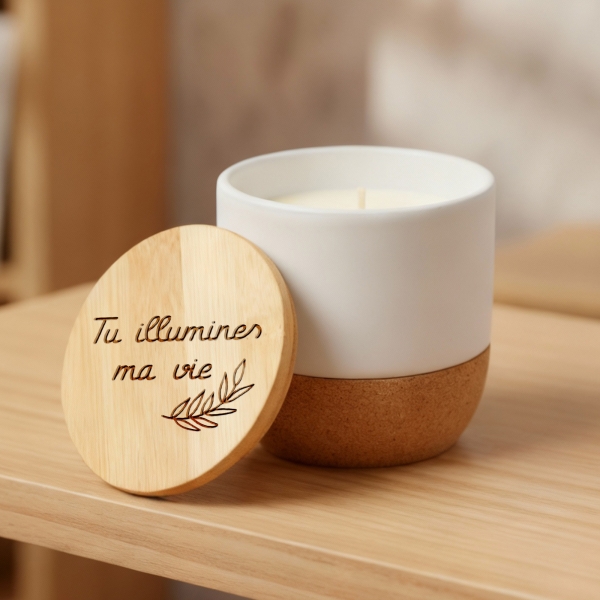 Grande Bougie modèle Laurier personnalisée