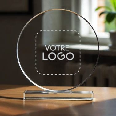 Trophée en verre personnalisé avec votre logo - Grand modèle