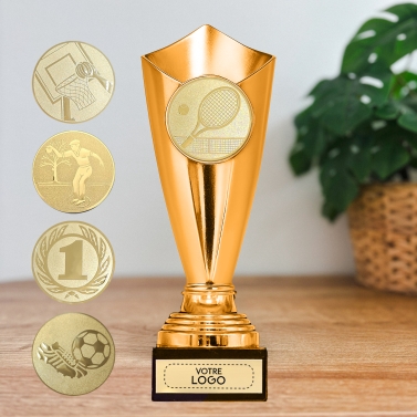 Trophée effet bronze personnalisable avec votre logo - 11 modèles