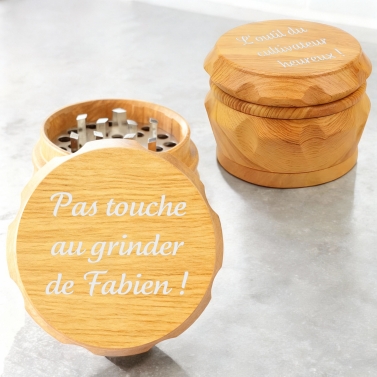 Grinder en bois personnalisé - Modèle Texte