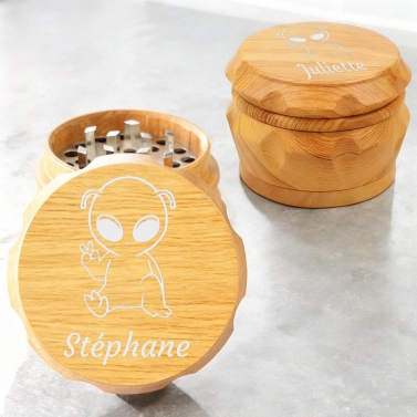 Grinder en bois personnalisable - Modèle Alien