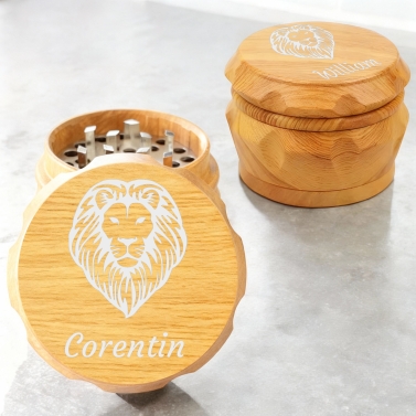 Grinder en bois personnalisé - Modèle Lion