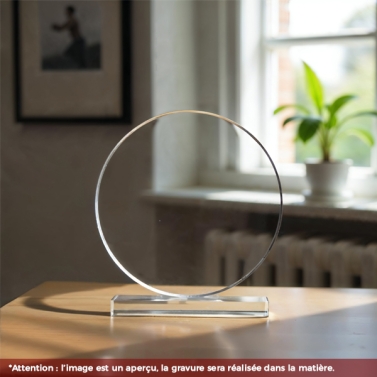 Trophée en verre personnalisé avec votre logo - Petit modèle