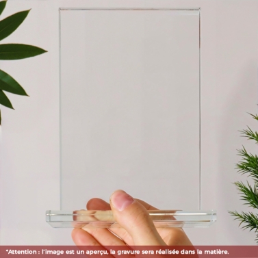 Trophée en verre personnalisé avec votre logo - Modèle rectangulaire