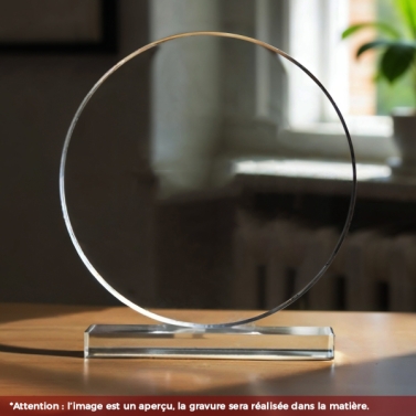 Trophée en verre personnalisé avec votre logo - Grand modèle