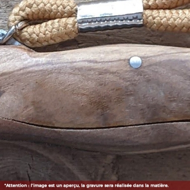 Couteau champignon en bois gravé avec votre logo - couleur marron