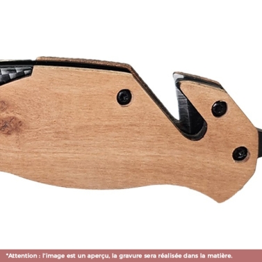 Couteau gravé personnalisé survie finition carbone avec votre logo